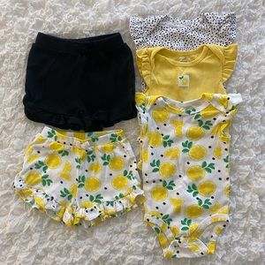 Lamaze organic cotton lemon print short set - size 12 months